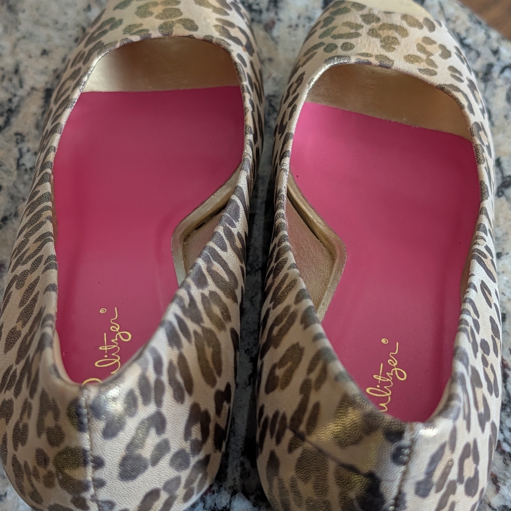 Lilly Pulitzer Leopard Print Resort Chic Wedge Sandal Sz 8.5 - Picture 12 of 14
